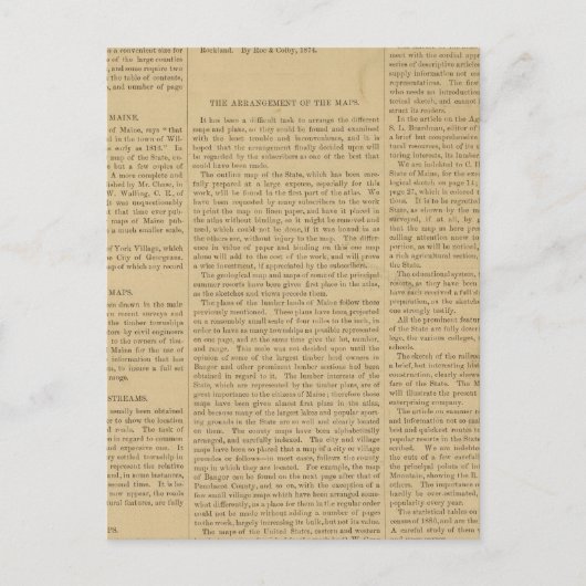 Carte Postale Atlas de préface de l'état du Maine (Devant)