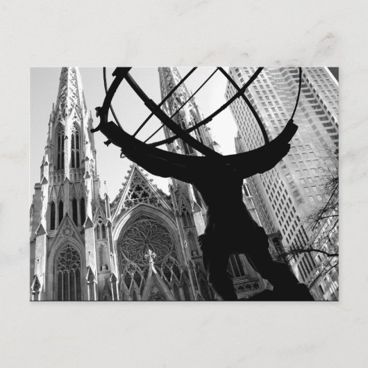 Carte postale Atlas & St. Patrick's Cathedral (Devant)