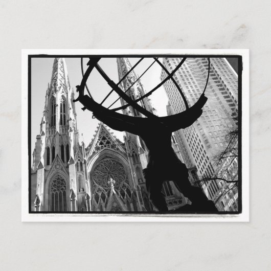 Carte postale Atlas & St. Patrick's Cathedral (Devant)