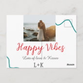 Carte Postale Atmosphère heureuse nom de couple date de mariage (Dos)