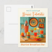 Carte Postale Atomic Retro Futuristic Martini Breakfast Bar (Devant / Derrière)