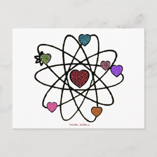 Carte Postale Atomic Saint-Valentin Cœurs Imprimés Léopard (Devant)