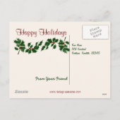 Carte postale attachée de Noël de train de neige (Dos)