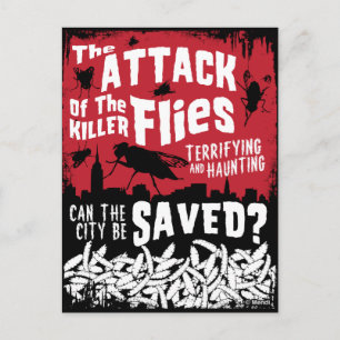 Carte Postale Attaque aux mouches !