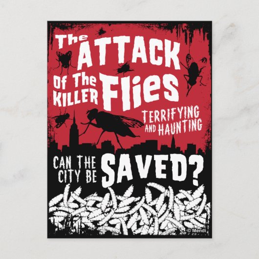 Carte Postale Attaque aux mouches ! (Devant)