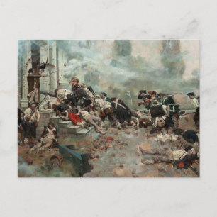 Carte Postale Attaque contre la maison de Chew (bataille de Germ