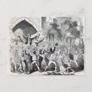 Carte Postale Attaque contre l'atelier de Stockport en 1842