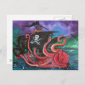 Carte Postale Attaque de navire pirate (Devant / Derrière)