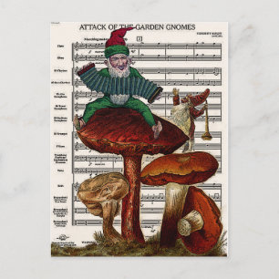 Carte Postale "Attaque des Gnomes du jardin"