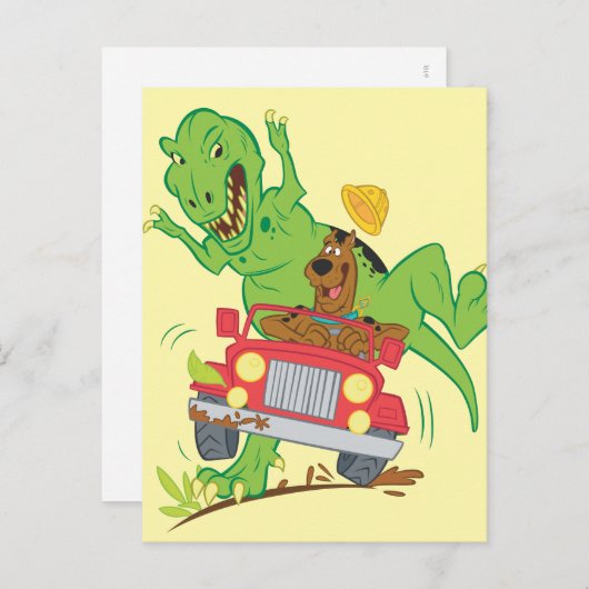 Carte Postale Attaque Scooby Doo T-Rex (Devant / Derrière)