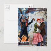 Carte Postale Attaque vintage de Krampus (Devant / Derrière)