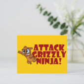 Carte Postale Attaquer Grizzly Ninja (Debout devant)