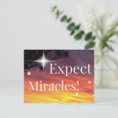 Carte Postale Attendez-vous à Miracles Sparkle Sunset Inspiratio (Debout devant)