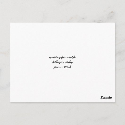 Carte Postale Attente d'une table (Dos)