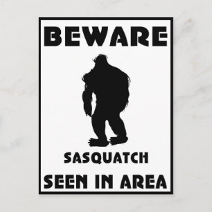 Carte Postale Attention à l'affiche Sasquatch