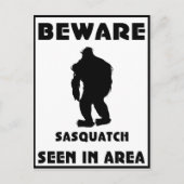 Carte Postale Attention à l'affiche Sasquatch (Devant)