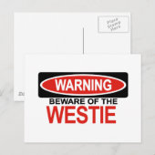 Carte Postale Attention À Westie (Devant / Derrière)
