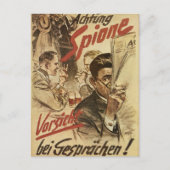 Carte Postale Attention - affiche d'espions (Devant)