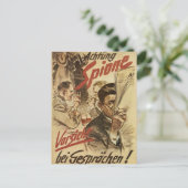 Carte Postale Attention - affiche d'espions (Debout devant)