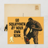Carte Postale Attention : Allez Squatchin À Vos Propres Risques (Devant / Derrière)