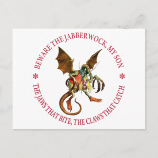 CARTE POSTALE ATTENTION AU JABBERWOCK, MON FILS