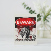 Carte Postale Attention au panneau Chupacabra (Debout devant)