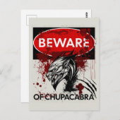 Carte Postale Attention au panneau Chupacabra (Devant / Derrière)