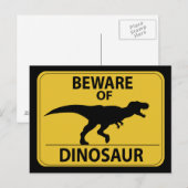 Carte Postale Attention aux dinosaures (Devant / Derrière)