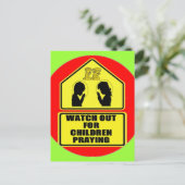 Carte Postale Attention aux enfants qui prient (Debout devant)