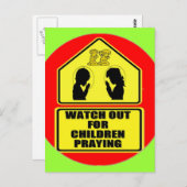 Carte Postale Attention aux enfants qui prient (Devant / Derrière)