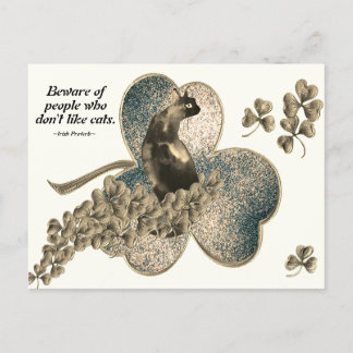 Carte Postale Attention aux gens qui n'aiment pas les chats