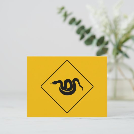 Carte Postale Attention aux serpents, panneau d'avertissement, U (Debout devant)