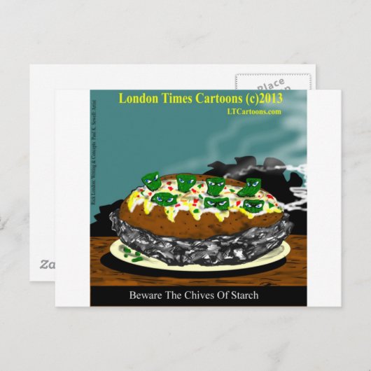 Carte Postale Attention aux tiges d'amidon Drôle de pomme de ter (Devant / Derrière)