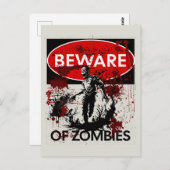 Carte Postale Attention aux zombies (Devant / Derrière)