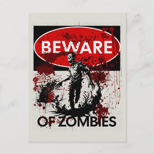 Carte Postale Attention aux zombies (Devant)