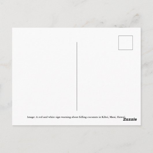 Carte Postale Attention - Chute de noix de coco ! (Dos)