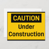 Carte Postale ATTENTION en cours de construction (Devant / Derrière)