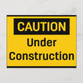 Carte Postale ATTENTION en cours de construction (Devant)