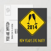 Carte Postale Attention : Fête En Avant ! Invitation (Devant / Derrière)