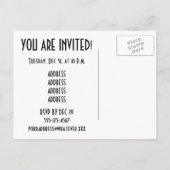 Carte Postale Attention : Fête En Avant ! Invitation (Dos)