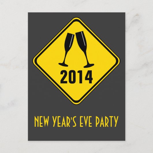 Carte Postale Attention : Fête En Avant ! Invitation (Devant)