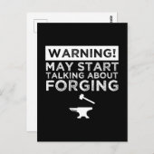 Carte Postale Attention! Peut Commencer À Parler De Forge (Devant / Derrière)