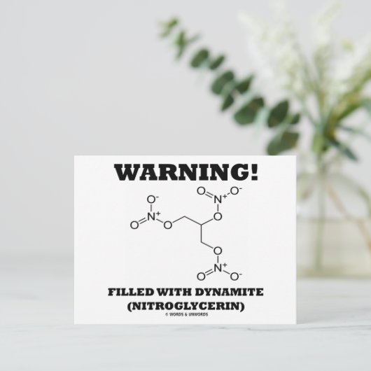 Carte Postale Attention! Rempli De Dynamite (Nitroglycérine) (Debout devant)