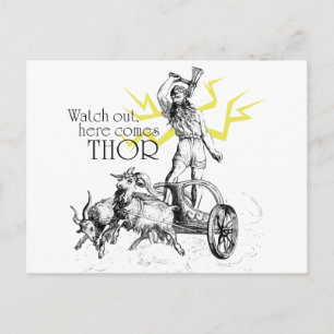Carte Postale Attention, Voici Thor !