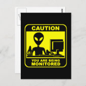 Carte Postale Attention ! vous êtes surveillé (Devant / Derrière)