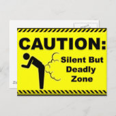 Carte Postale Attention : Zone Silencieuse Mais Mortelle (Devant / Derrière)