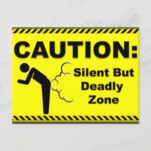Carte Postale Attention : Zone Silencieuse Mais Mortelle (Devant)
