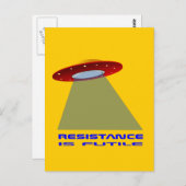 Carte Postale Atterrissage UFO (Devant / Derrière)