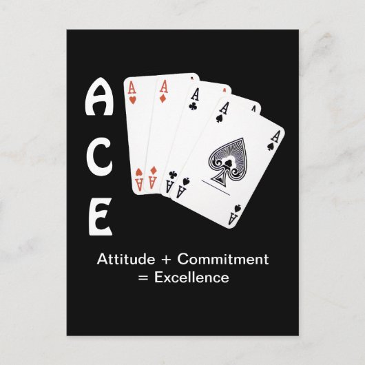 Carte Postale Attitude ACE + Engagement = Excellence (Devant)