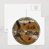 Carte Postale ATTITUDE DE DUCK pour le chasseur (Devant / Derrière)